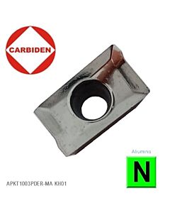 APKT1003PDER-MA KH01 Kietmetalinė plokštelė aliuminio frezavimui, CARBIDEN
