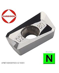 APMT160408PDER-G2 KH01, Kietmetalinė plokštelė, aliuminio frezavimui