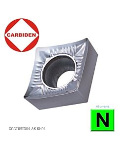 CCGT09T304-AK KH01 Tekinimo kietmetalinė plokštelė aliuminiui, poliruota, CARBIDEN